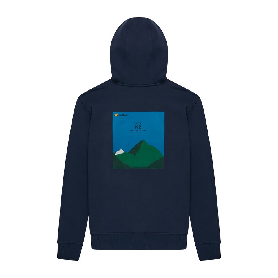 Unisex Heritage Back Print Hoody - Blue