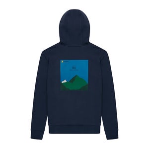 Unisex Heritage Back Print Hoody - Blue