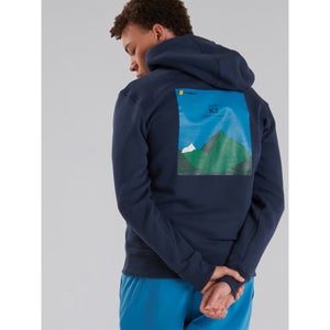 Unisex Heritage Back Print Hoody - Blue