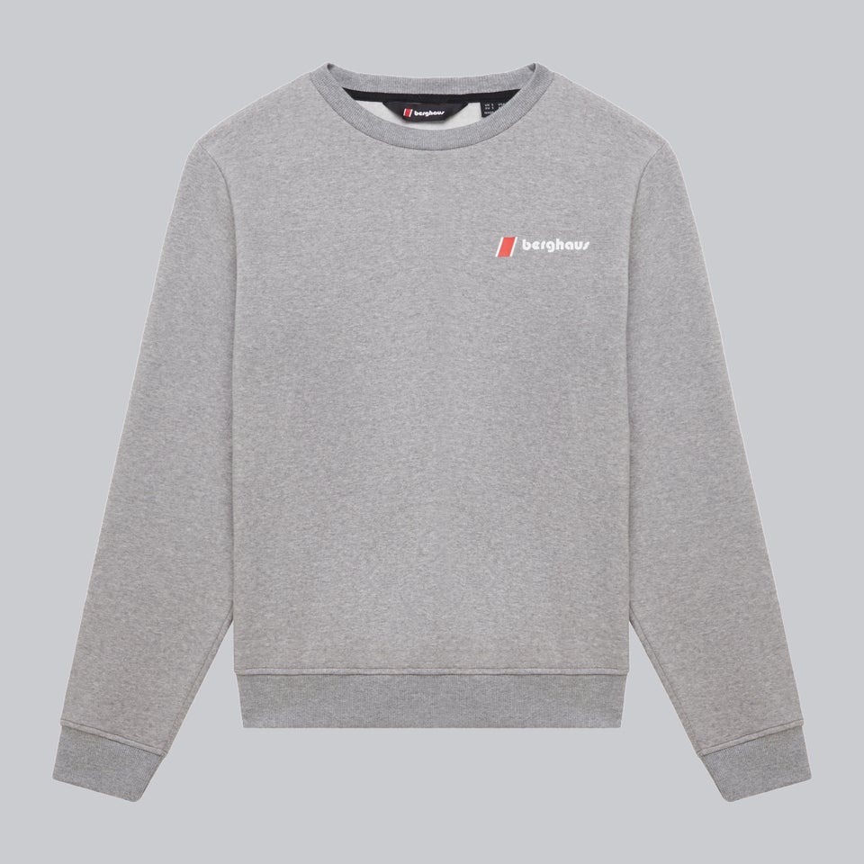 Unisex Heritage Back Print Crew - Dark Grey