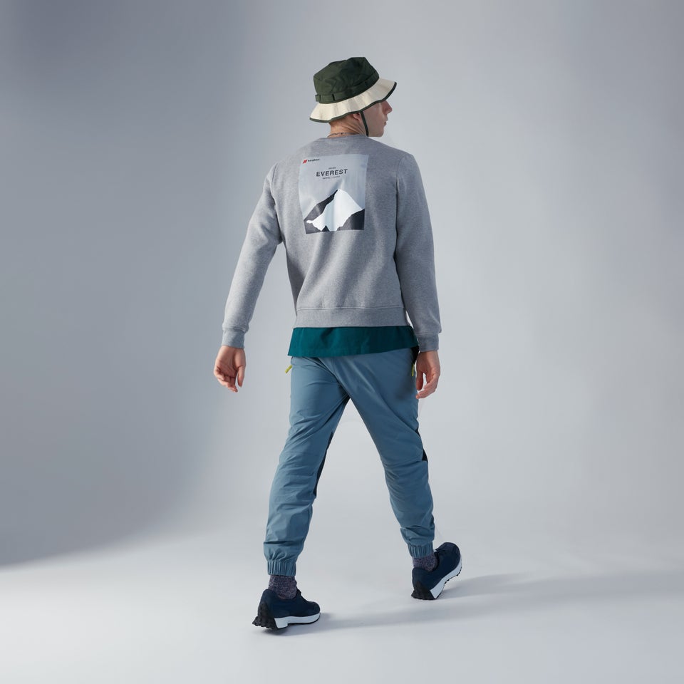 Unisex Heritage Back Print Crew - Dark Grey