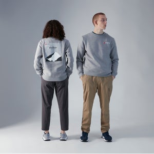 Unisex Heritage Back Print Crew Jumper - Grey - XS