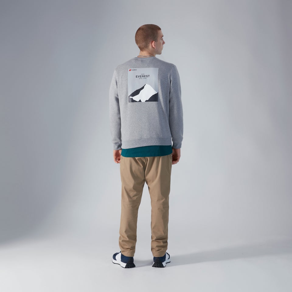 Unisex Heritage Back Print Crew - Dark Grey