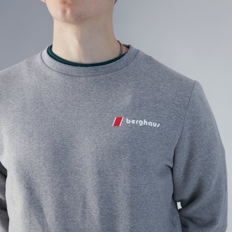 Unisex Heritage Back Print Crew - Dark Grey