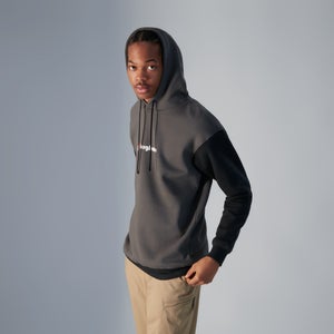 Unisex Oversized Block Hoody - Grey/Black