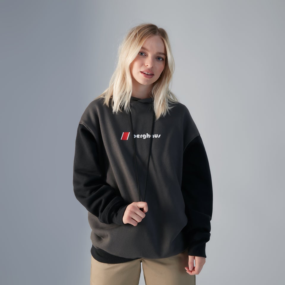 Unisex Oversized Block Hoody - Grey/Black