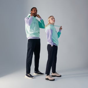 Unisex Oversized Block Hoody -Turquoise / Purple