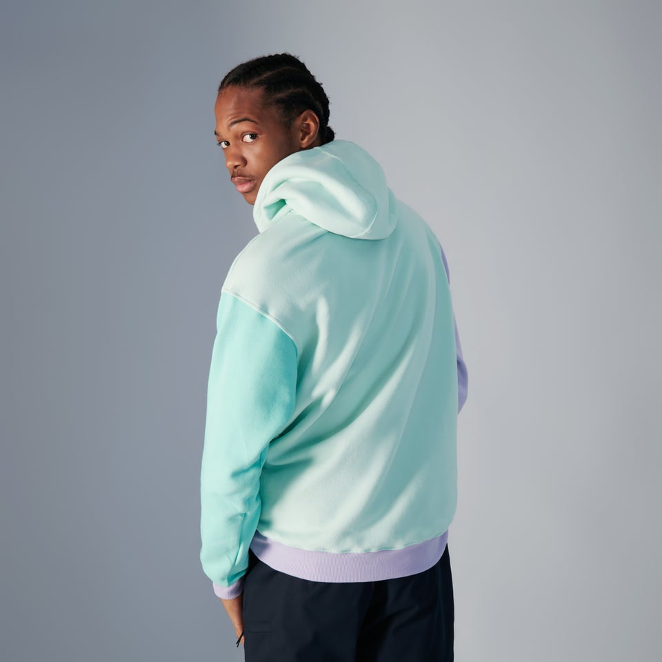 Unisex Oversized Block Hoody -Turquoise / Purple