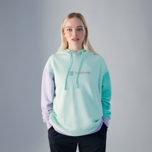 Unisex Oversized Block Hoody -Turquoise / Purple