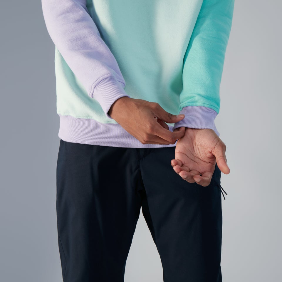 Unisex Oversized Block Hoody -Turquoise / Purple