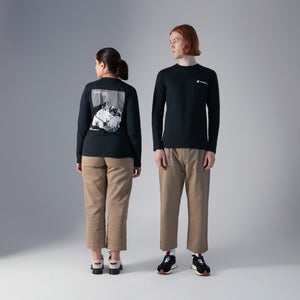 Unisex Kanchenjunga Static Long Sleeve T-Shirts - Black