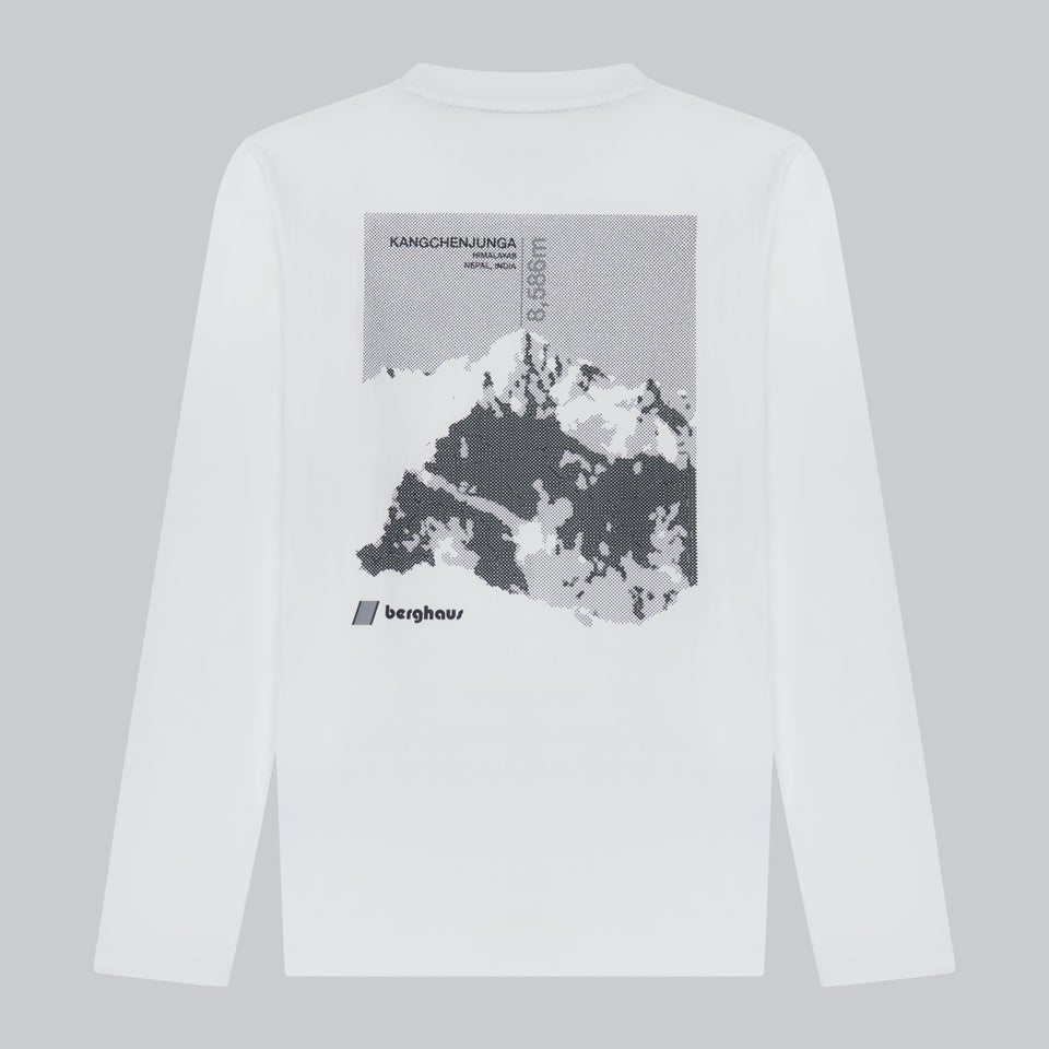 Unisex Kanchenjunga Static Long Sleeve T-Shirts - White