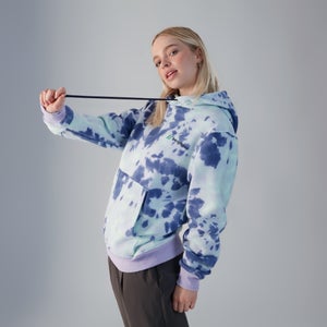 Unisex Heritage Small Logo Hoody - Purple / Turquoise