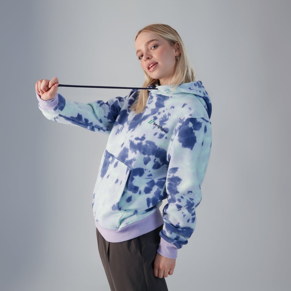 Unisex Heritage Small Logo Hoody - Purple / Turquoise