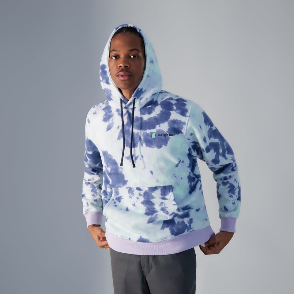 Unisex Heritage Small Logo Hoody - Purple / Turquoise