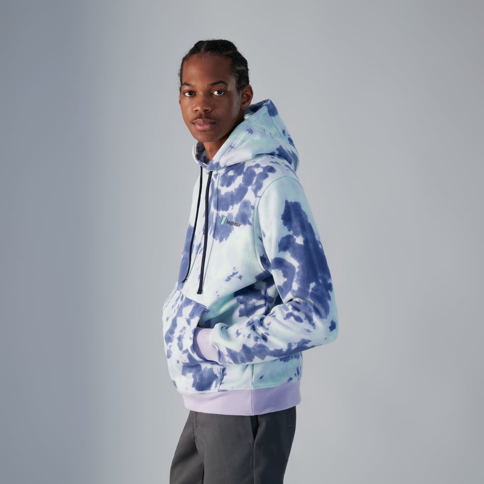 Unisex Heritage Small Logo Hoody - Purple / Turquoise