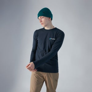 Unisex Organic Heritage Front & Back Logo Long Sleeve Tee - Blue