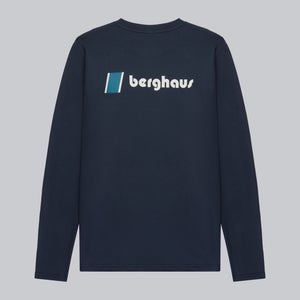 Unisex Organic Heritage Front & Back Logo Long Sleeve Tee - Blue