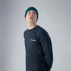 Unisex Organic Heritage Front & Back Logo Long Sleeve Tee - Blue