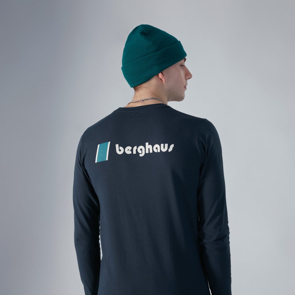 Unisex Organic Heritage Front & Back Logo Long Sleeve Tee - Blue