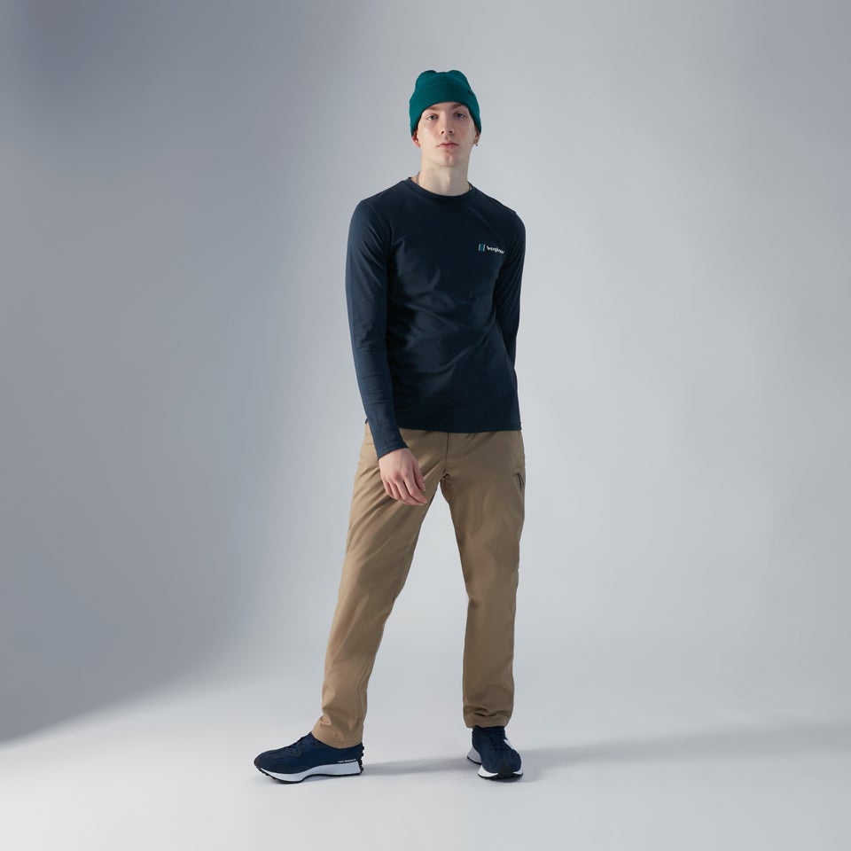 Unisex Organic Heritage Front & Back Logo Long Sleeve Tee - Blue