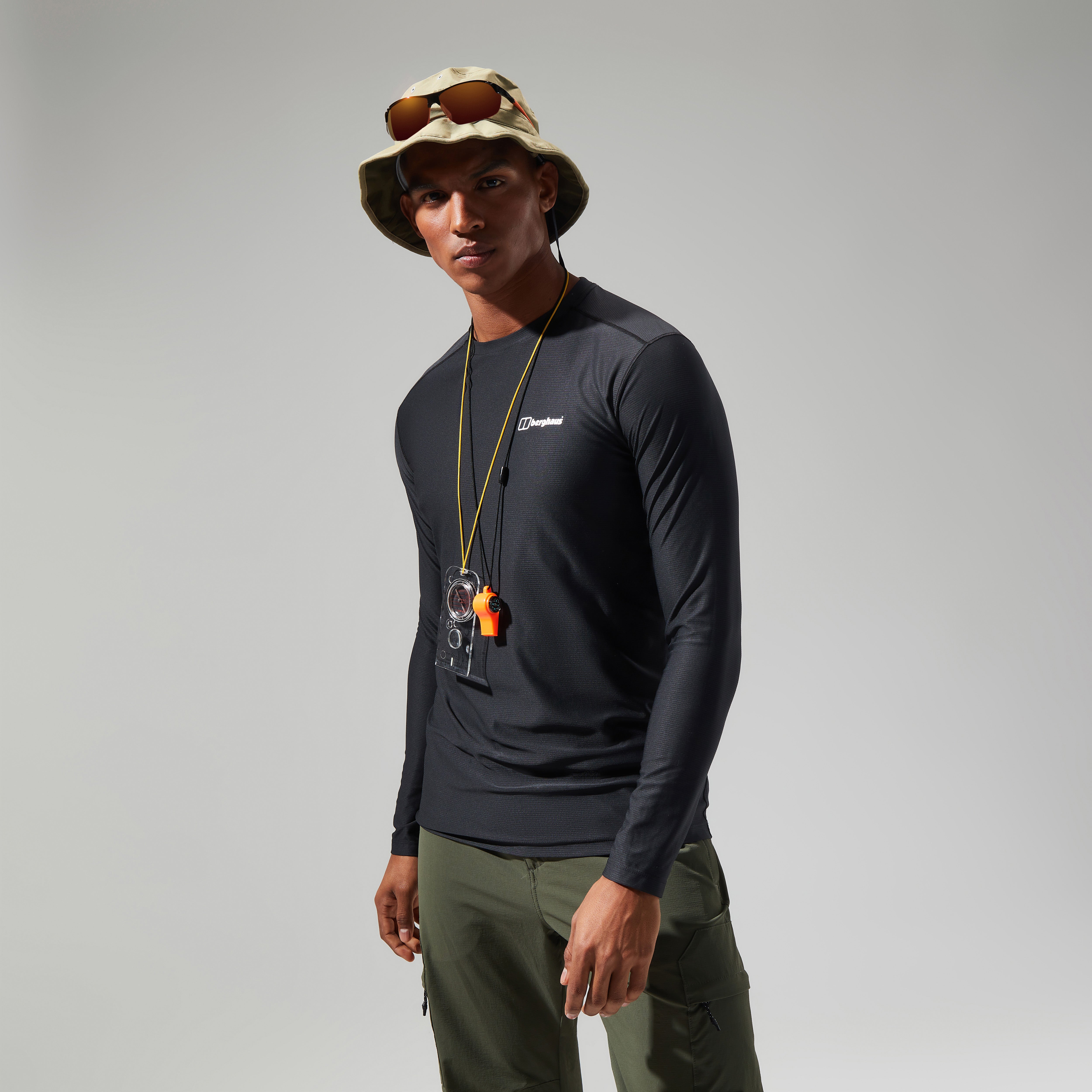 Men's 24/7 Tech Tee Long Sleeve Crew - Black | Berghaus