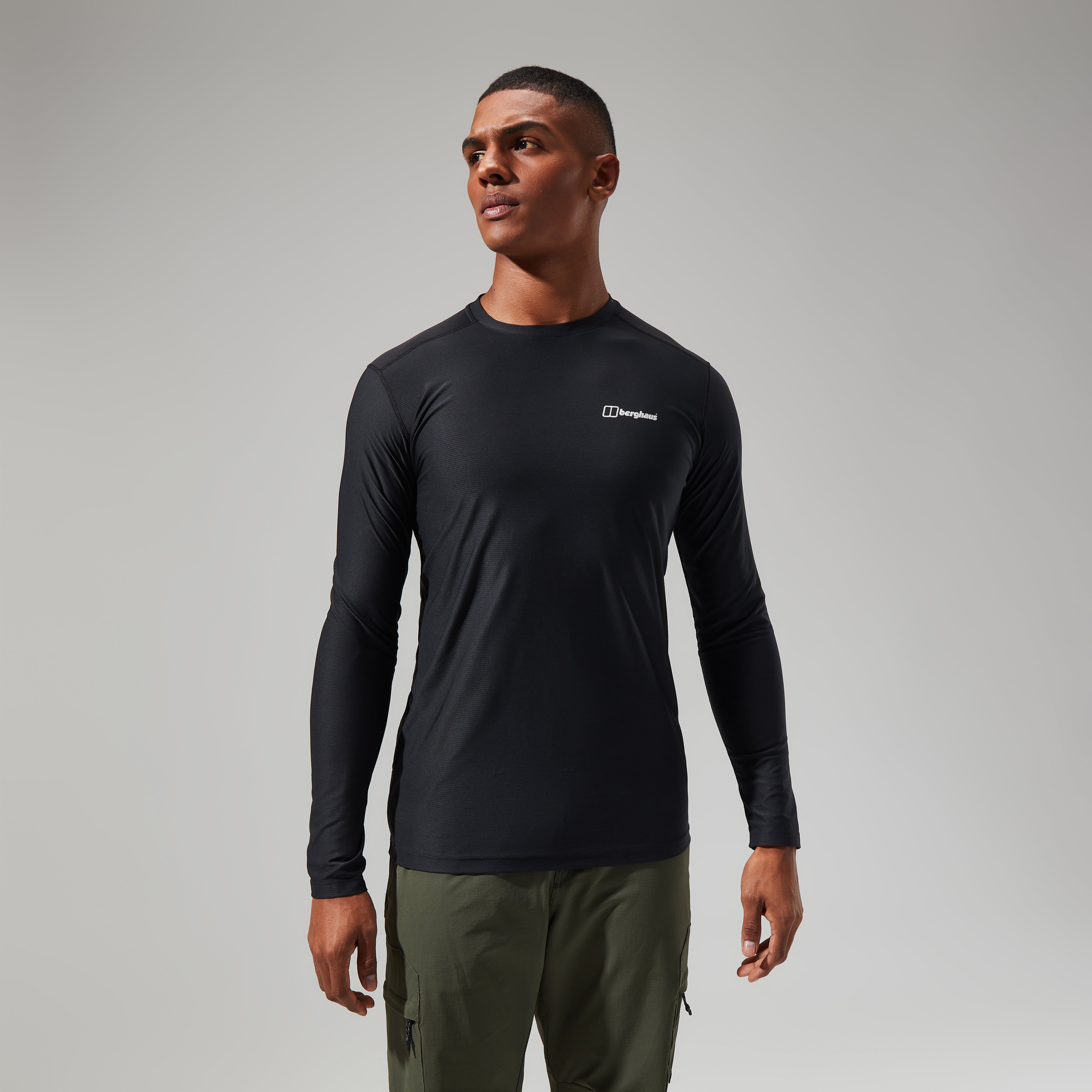 Men's 24/7 Tech Tee Long Sleeve Crew - Black | Berghaus