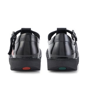 Junior Girls Kick T Bar Patent Leather Black