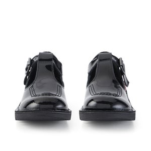 Junior Girls Kick T Bar Patent Leather Black