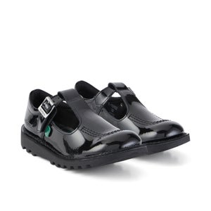 Junior Girls Kick T Bar Patent Leather Black