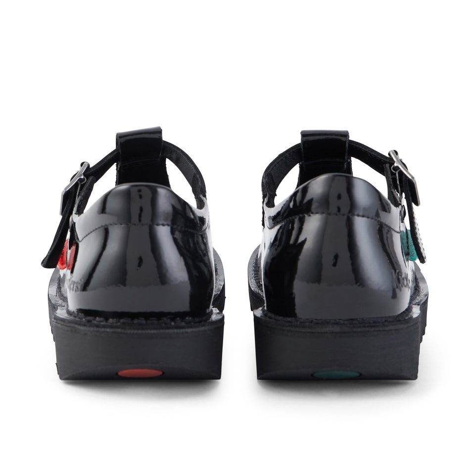 Youth Womens Kick T Bar Patent Leather Black