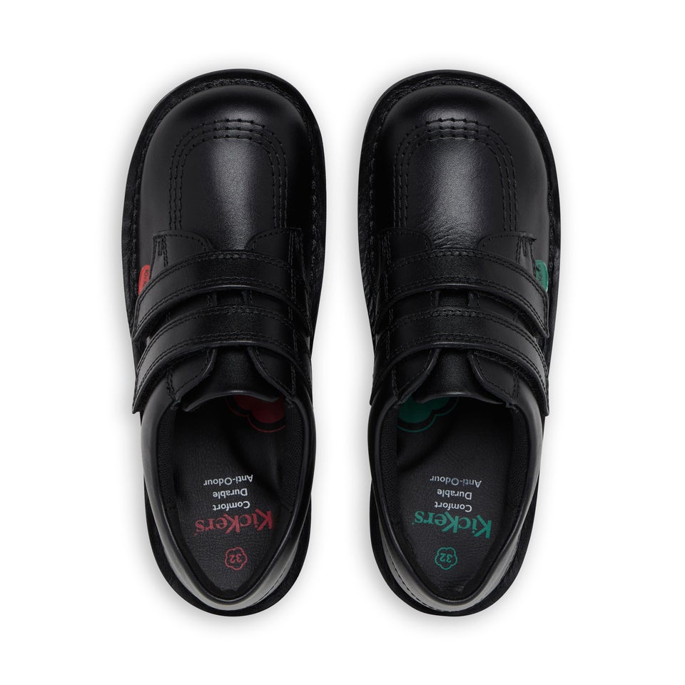 Junior Unisex Kick Lo Twin Vel Leather Black