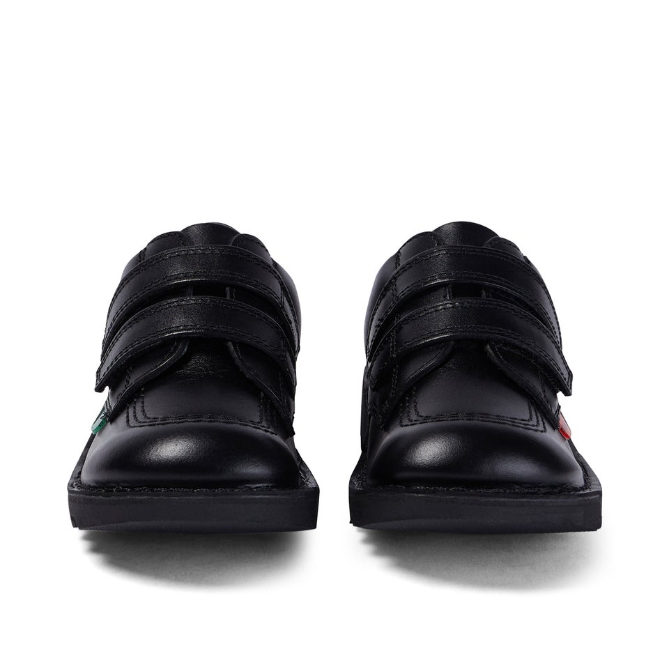 Junior Unisex Kick Lo Twin Vel Leather Black
