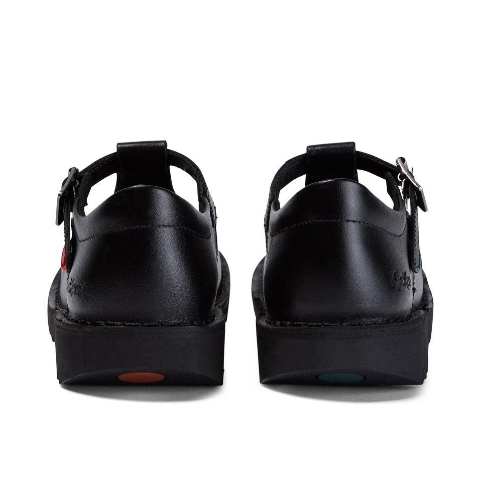 Youth Womens Kick T Bar Leather Black