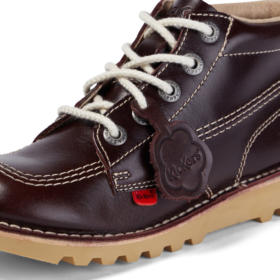 Adult Unisex Leather Kick Hi Dark Red