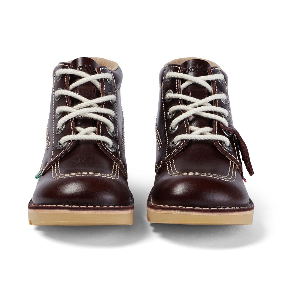 Adult Unisex Leather Kick Hi Dark Red