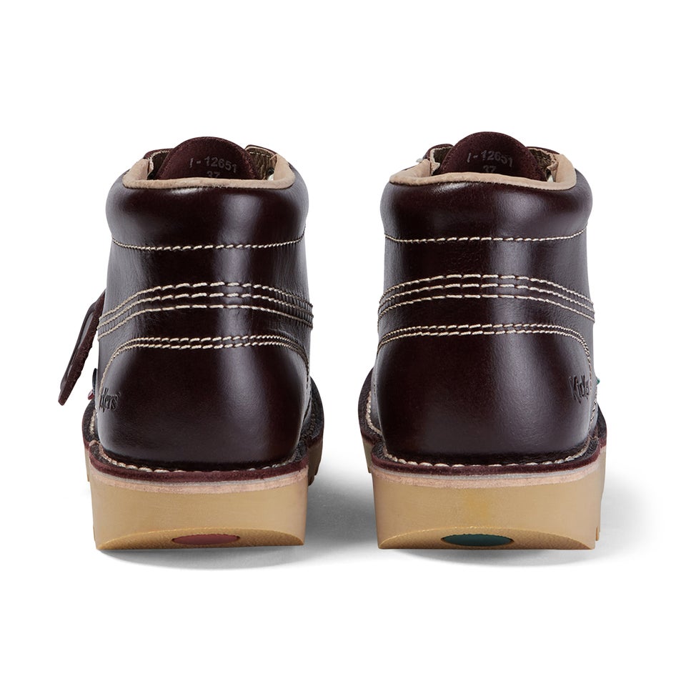 Adult Unisex Leather Kick Hi Dark Red