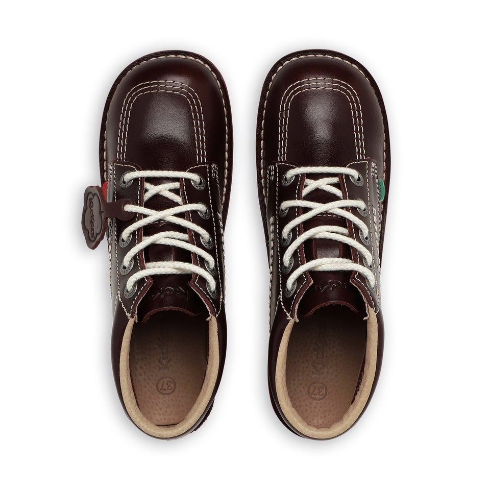 Adult Unisex Leather Kick Hi Dark Red