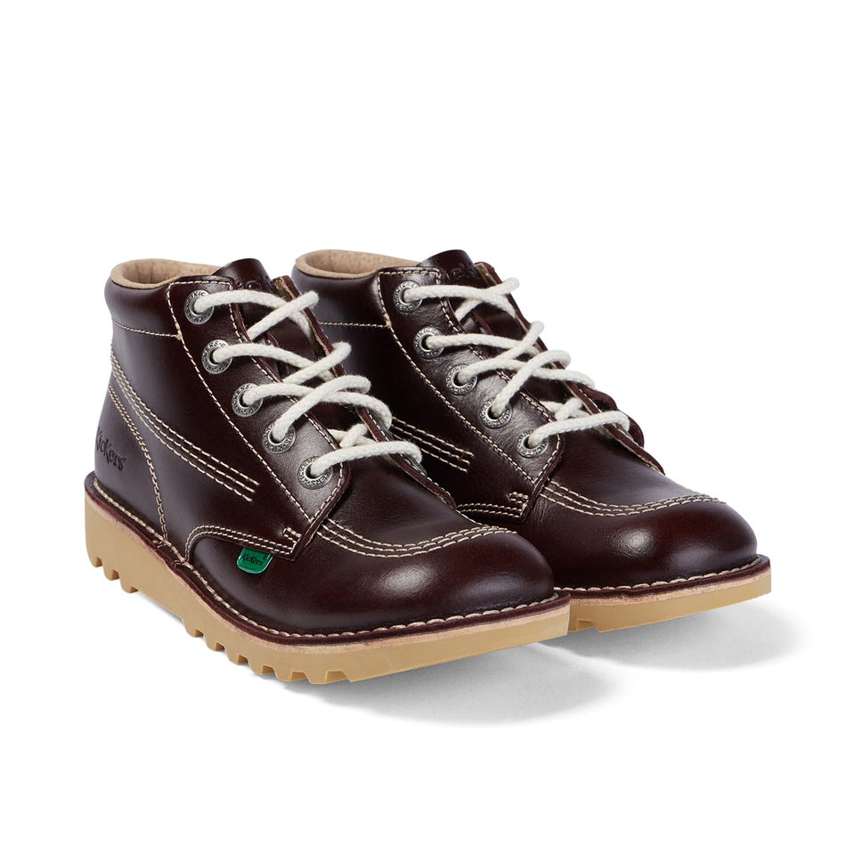 Adult Unisex Leather Kick Hi Dark Red