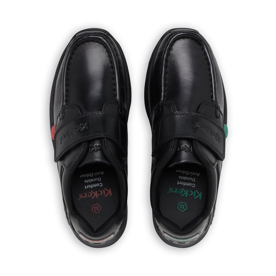 Junior Boys Reasan Strap Leather Black