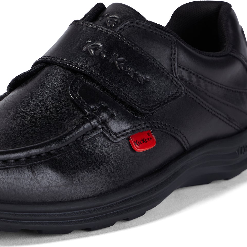 Junior Boys Reasan Strap Leather Black