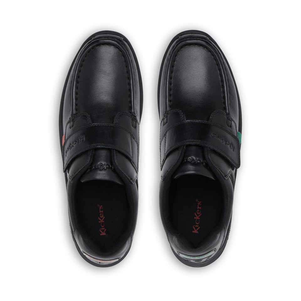 Youth Mens Reasan Strap Leather Black