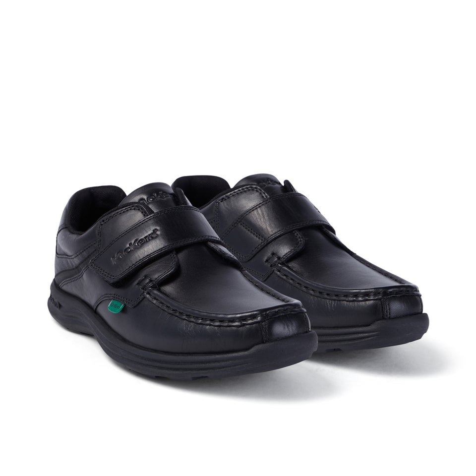 Youth Mens Reasan Strap Leather Black