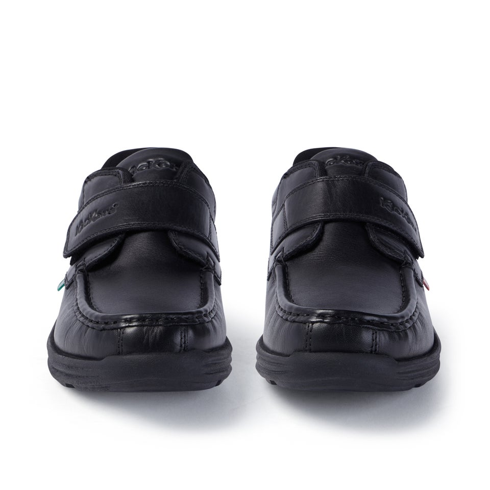 Youth Mens Reasan Strap Leather Black