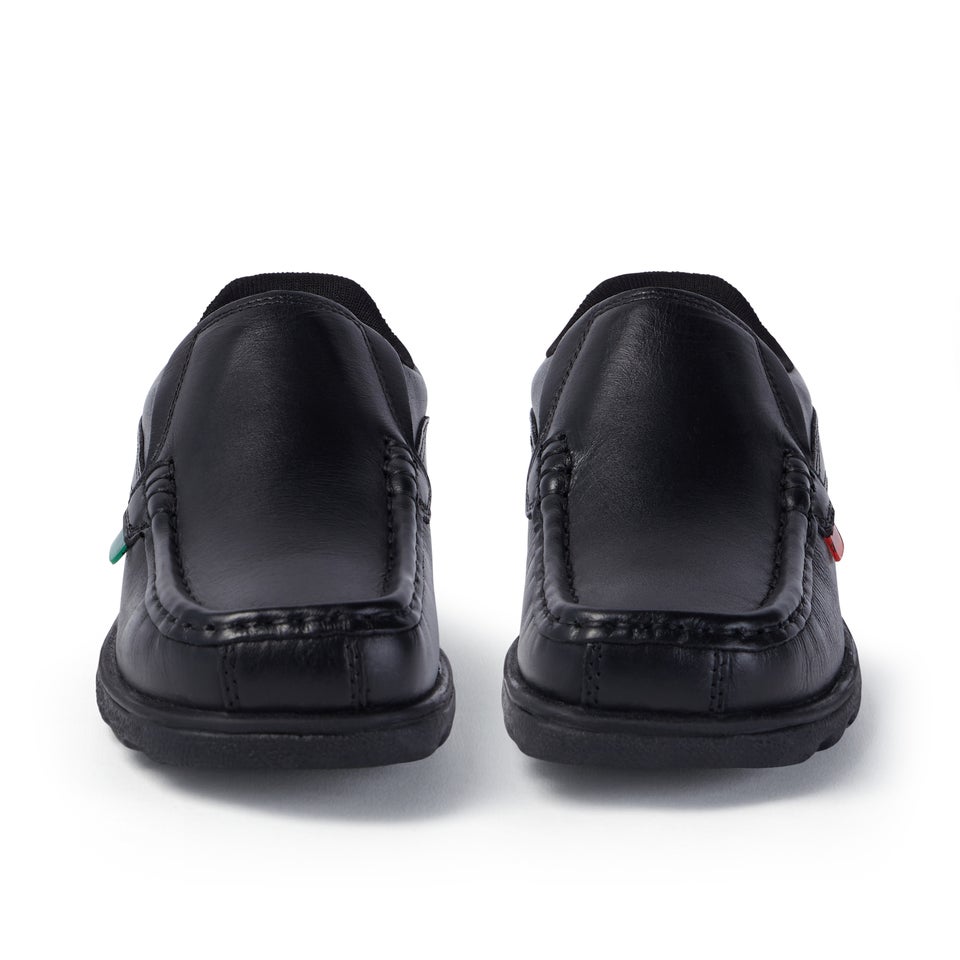 Junior Boys Fragma Slip Leather Black