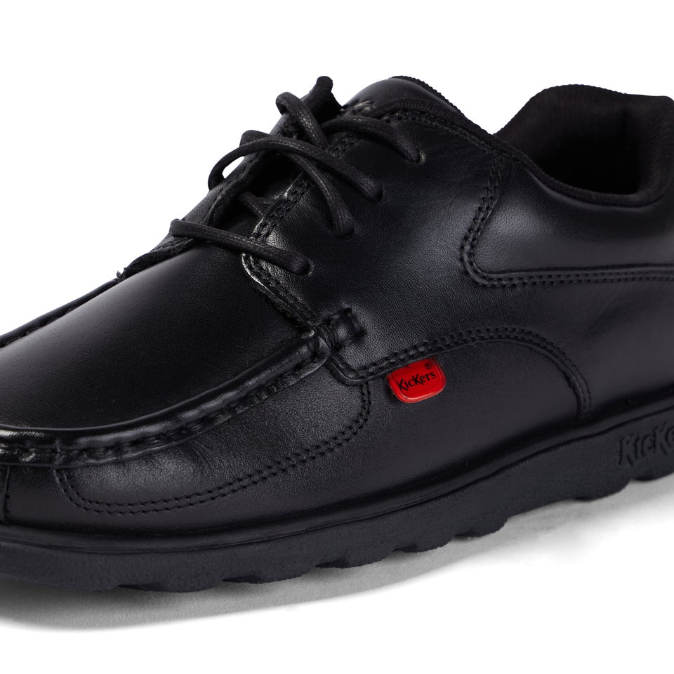 Youth Mens Fragma Lace 4 Eyelet Leather Black