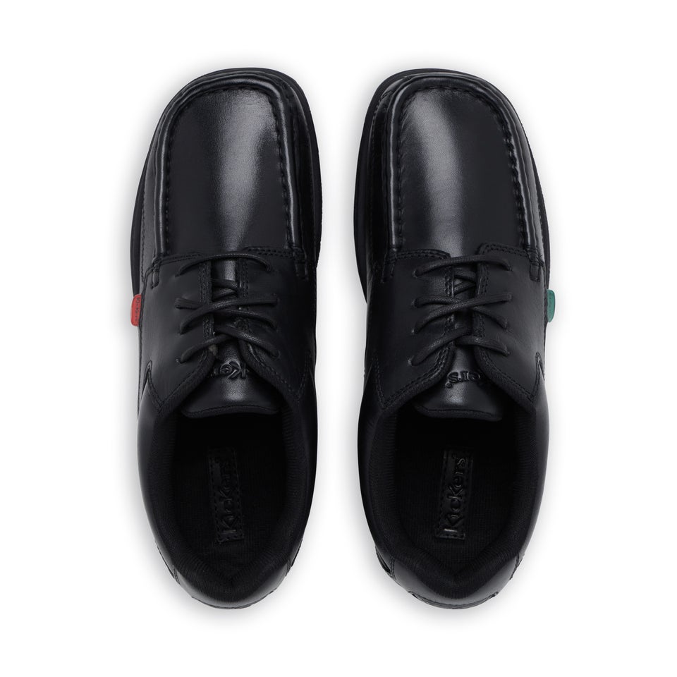 Youth Mens Fragma Lace 4 Eyelet Leather Black