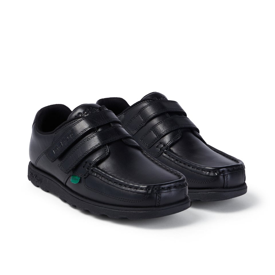 Youth Mens Fragma Moc Twin Vel Leather Black