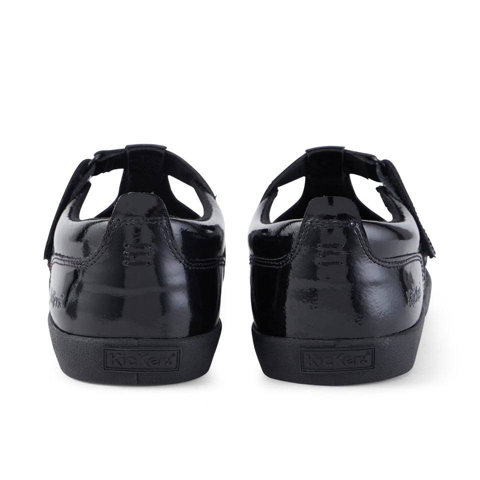 Youth Womens Kariko T Bar Patent Leather Black