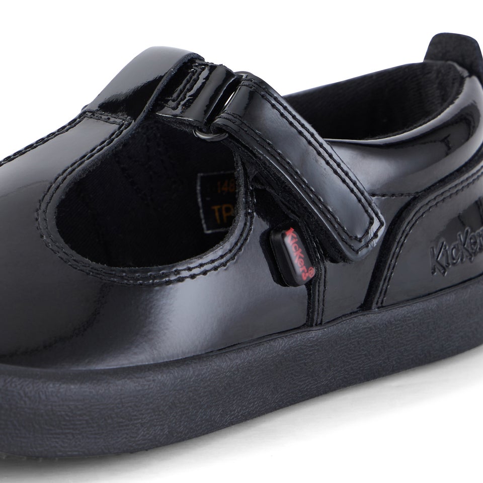 Junior Girls Kariko T Bar Patent Leather Black